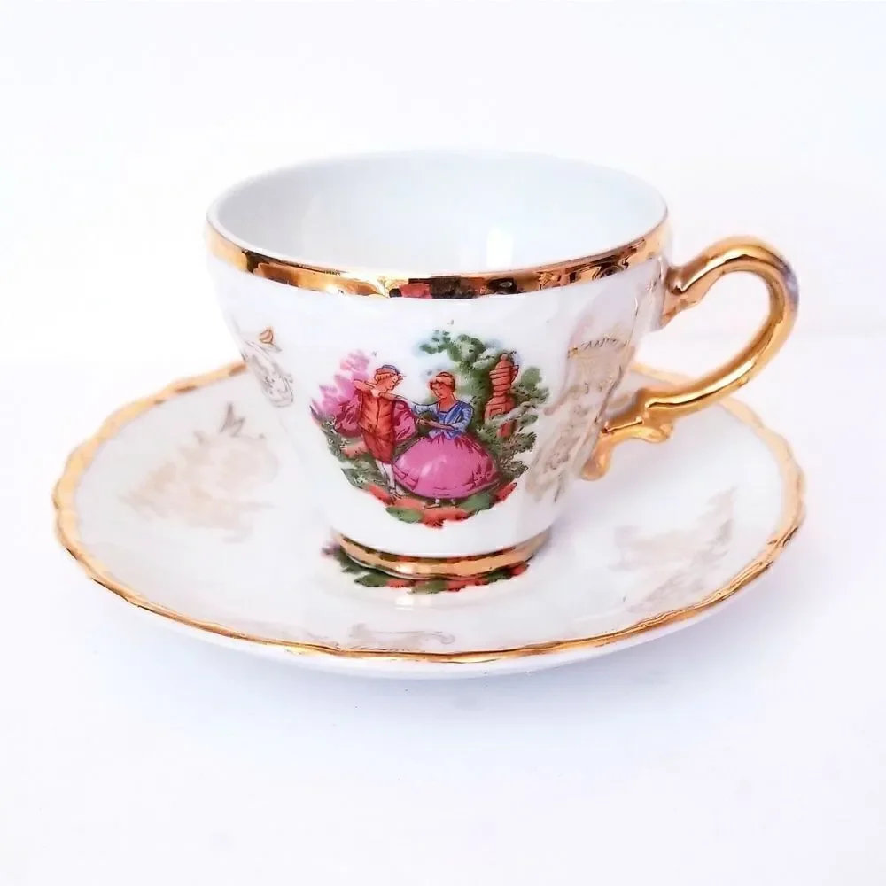 Vintage Fragonard Demitasse teacup & saucer set